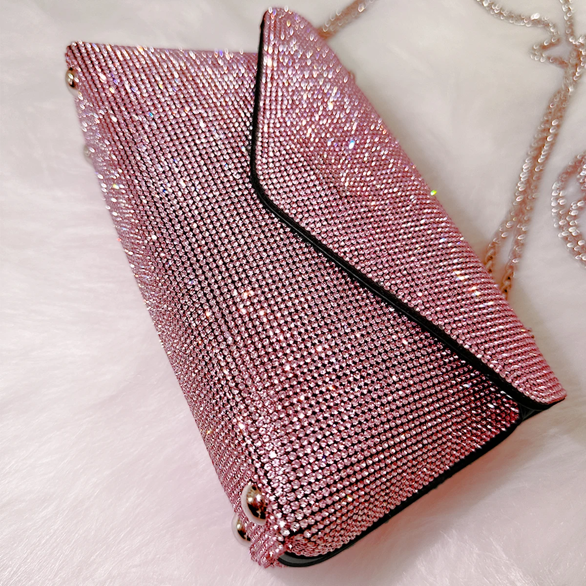 JIOMAY Evening Rhinestone Shoulder Bag for Women 2024 Chain Purses and Handbags Adjustable Chain Crossbody Bags Designer Handbag