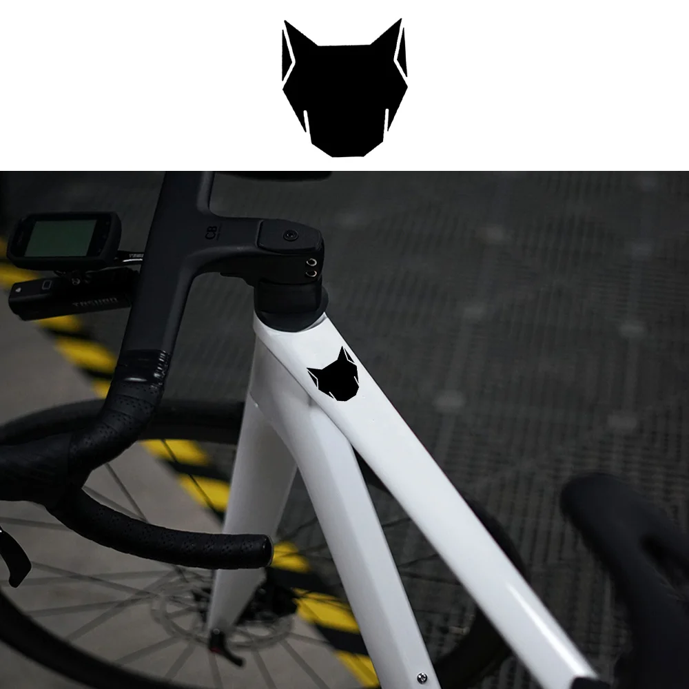 Wolf Head Sticker MTB Bike Frame Vinyl Decal 2D Flat Waterproof Bicycle Top Tube Motorcycle Decoration