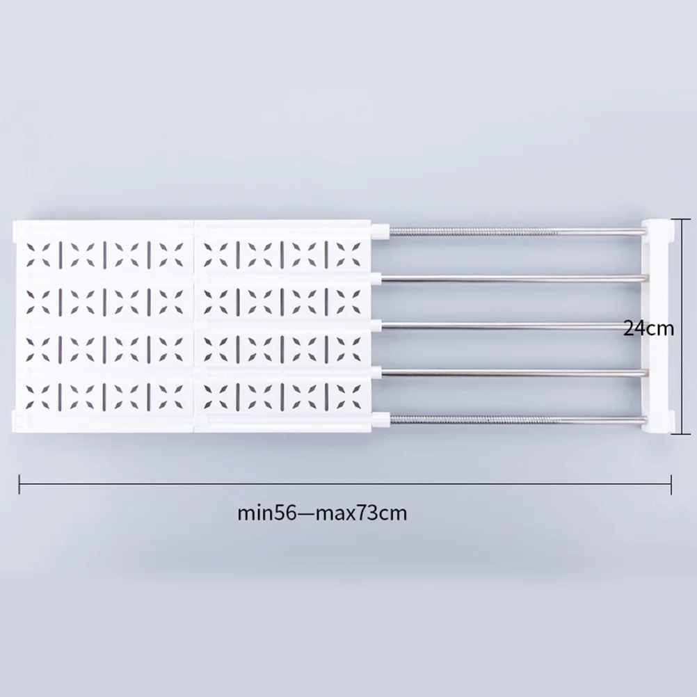 رف قابل للسحب، أنبوب فولاذي بلاستيكي، خزانة ملابس قابلة للتعديل، مقسم تخزين لخزانة الملابس، خزانة المنزل باللون الأبيض #4
