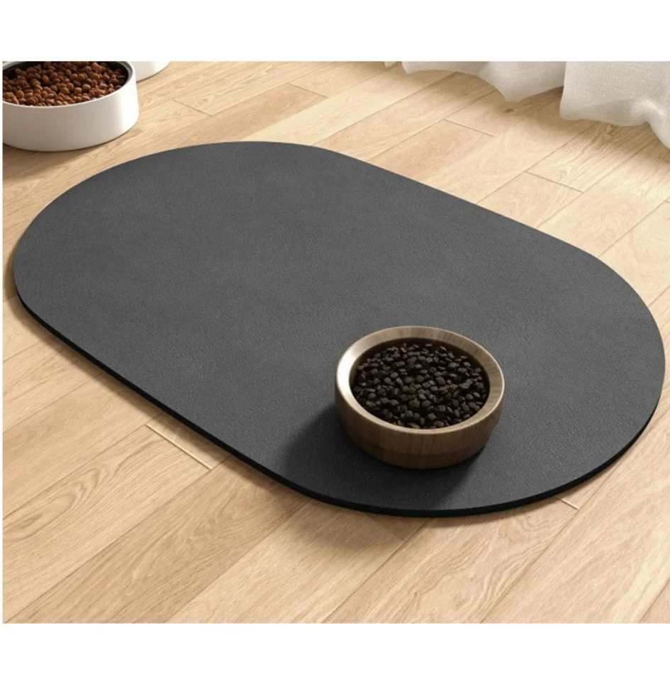 

Oval Pet Feeding Mat Absorbent Pet Placemat for Cats Dogs Non-Slip Dog Water Dispenser Mat Quick-dry Cat Feeding Mat Pet Supply