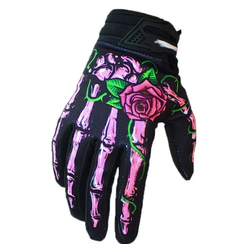 Bicycle Gloves Cross Country Gloves Cross Country Mountain Bike Crown Tez Motorcycle Hard Shell Gloves Outdoor Skeleton Rose