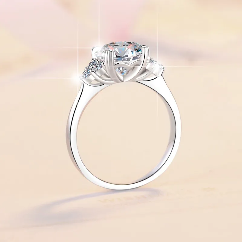 Nuovo anello moissanite per donna fiocco di neve quattro artigli moda lusso s925 anello in argento sterling gioielli da sposa