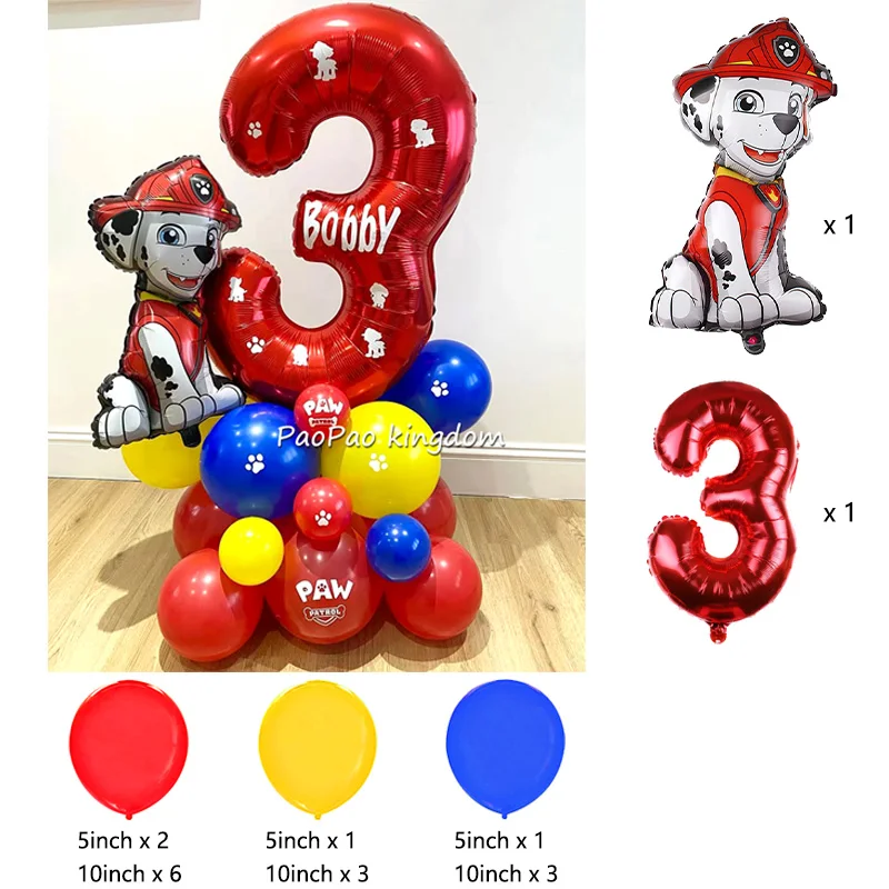 Paw Patrol Hunde-Charakter Folienballons Kindergeburtstag Partydekoration Jungen Mädchen Partyzubehör Globos – Detail 3