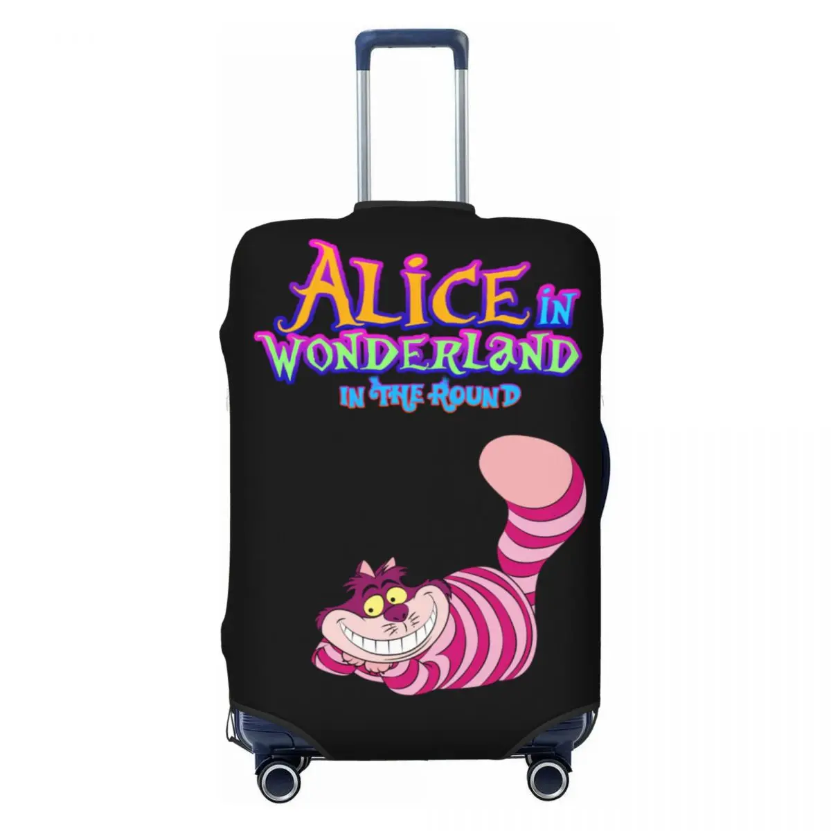 

The Cheshire Cat We're All Mad Here Luggage Cover Elastic Travel Suitcase Protective Covers Fits 18-32 Inch