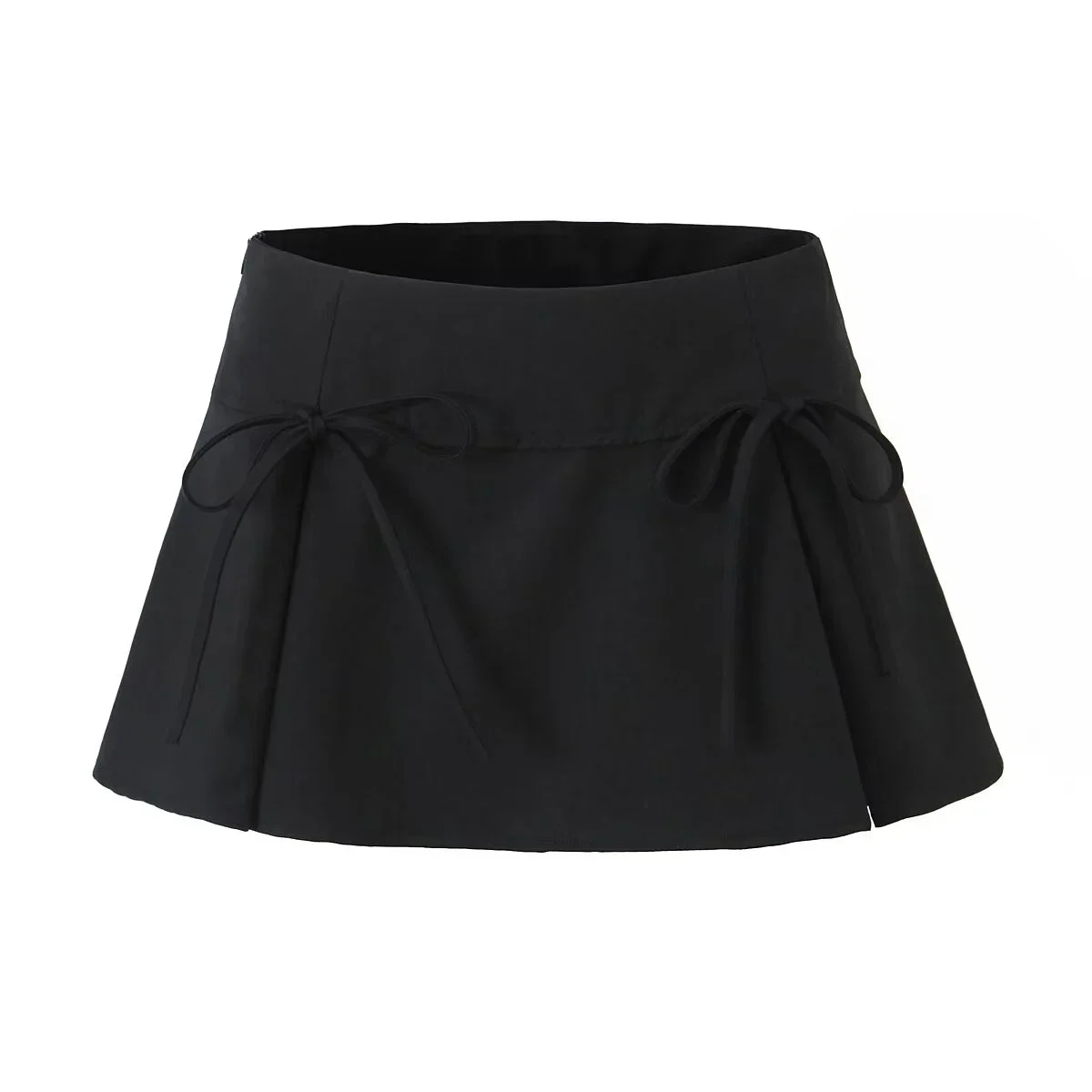 Mini spódniczka z kokardą, niski stan, krótka spódniczka plisowana, mini spódniczka, lato, Y2K, lata 90., uroczy strój