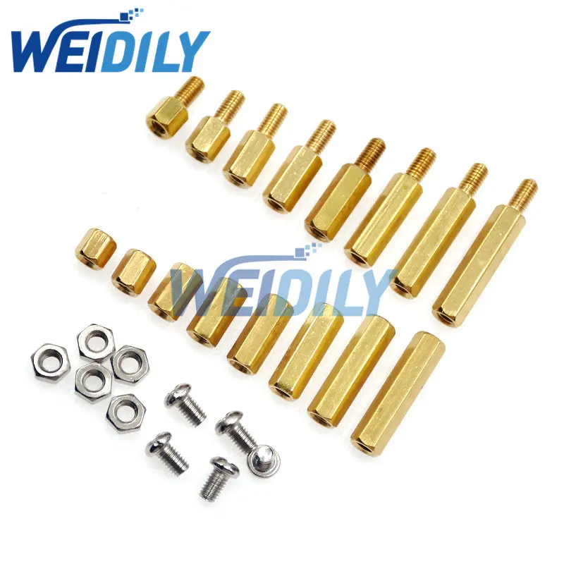 20PCS M3 Hex Screw Nut Female Male Hexagonal Brass PCB Standoffs Spacer Screw M3x5/6/8/10/12/15//18/20mm M3x5+6mm Cross Recessed