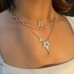 CZ Wave Bar Link Chain Necklace 2024 New Arrived High Quality Women Choker Micro Paved 5A Cubic Zirconia Jewelry