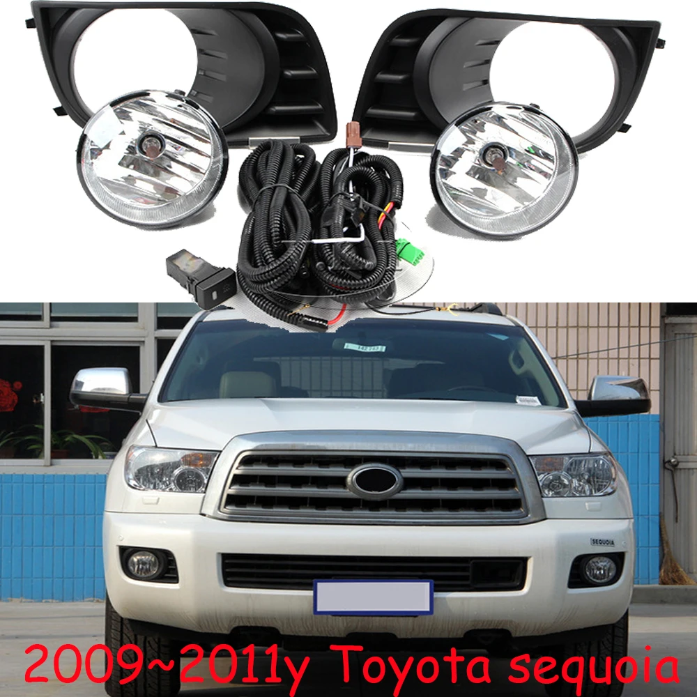 Car bumper headlight for Toyota Sequoia fog light 2009~2011y halogen bulb 4300K Wire of hanress Headlamp Sequoia fog lamp