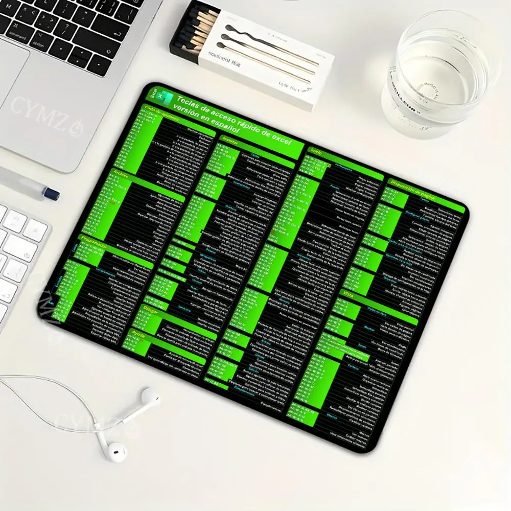 Excel مفاتيح الاختصار الإسباني لوحة الماوس الصغيرة حصيرة مكتبية ملحقات المكتب 29X25CM الجدول حصيرة الكمبيوتر المحمول مكتب حصيرة عدم الانزلاق مخيط حافة #1