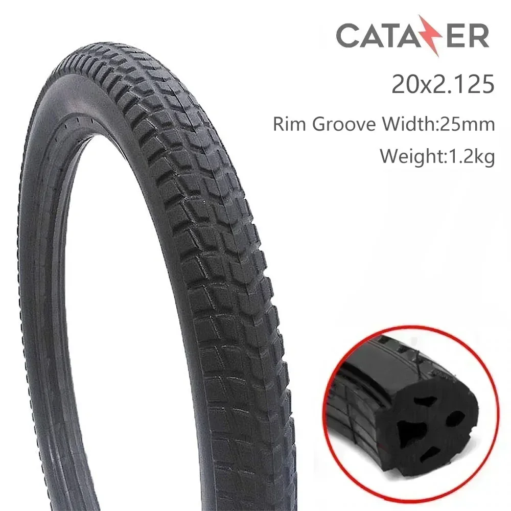 CATAZER Electric Bike Wheel Chair Tire 20x2.125 PU Inflatable Solid Tire for Bicycle Part of Lithium Electric Bike/Wheel Chair