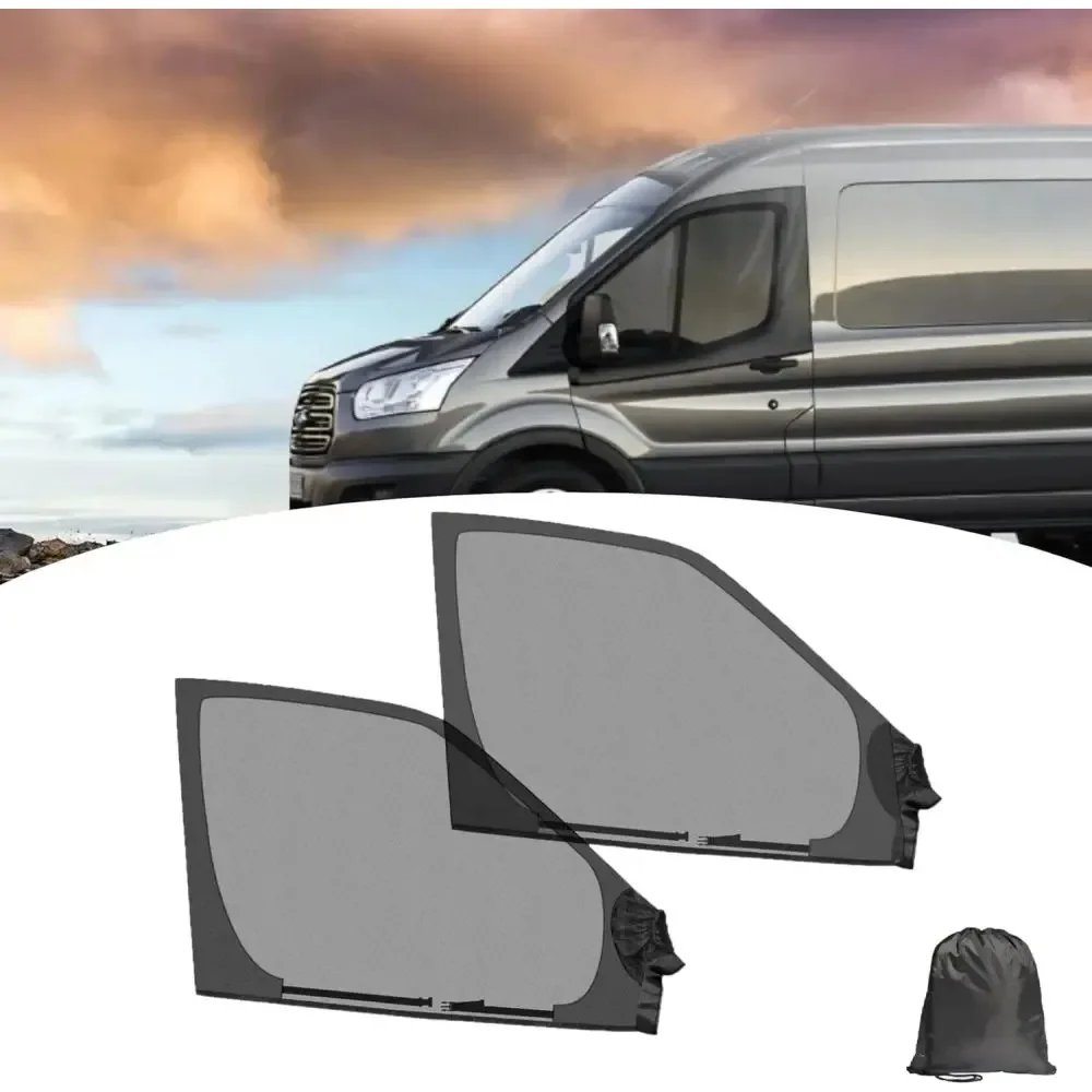 2Pcs Magnetic Car Door Window Bug Screen 106*74cm Universal Front‑Door Mosquito Net Screen for Camper Van Motorhome Caravan view 6