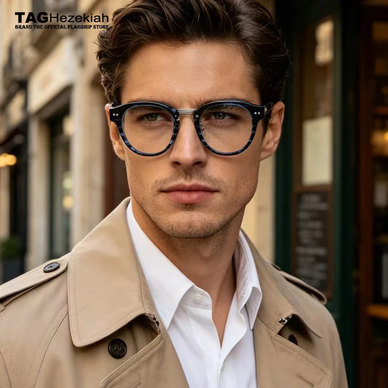 2026 Glasses Frame Men Retro Designer Acetate Eyeglasses Vintage Luxury Brand Computer Round spectacle Women Fashion Eyewear