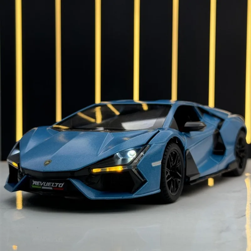 

1:24 Lambo Revuelto литый под давлением роскошная модель автомобиля из сплава с задним звуком и фотографией коллекционные игрушечные автомобили детские игрушки подарки