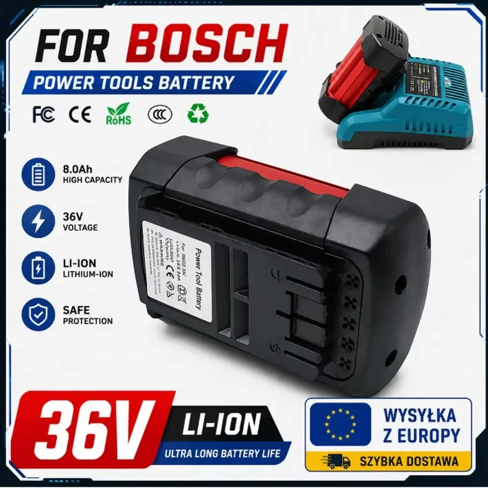 Für Bosch AL3640CV 36V Wiederaufladbares Lithium-Ionen-Akkuladegerät, Geeignet für Bosch 36V Lithium-Ionen-Akku Elektrowerkzeug-Akku