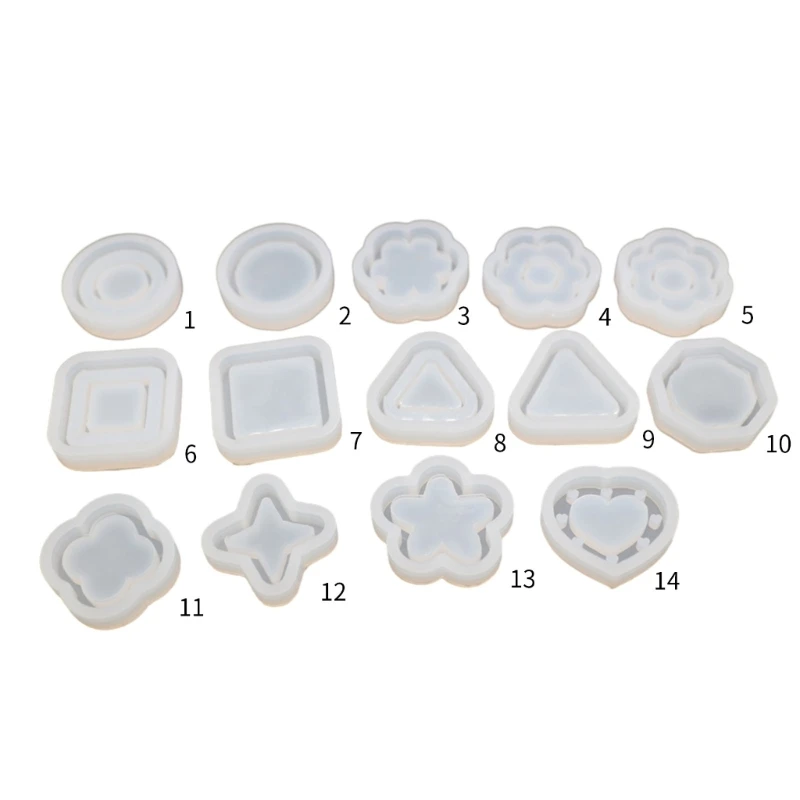 Moulds Resin Shaker Molds Resin Casting Shaker Mould Multi-Shapes Silicone Material DIY Jewelry Accessories