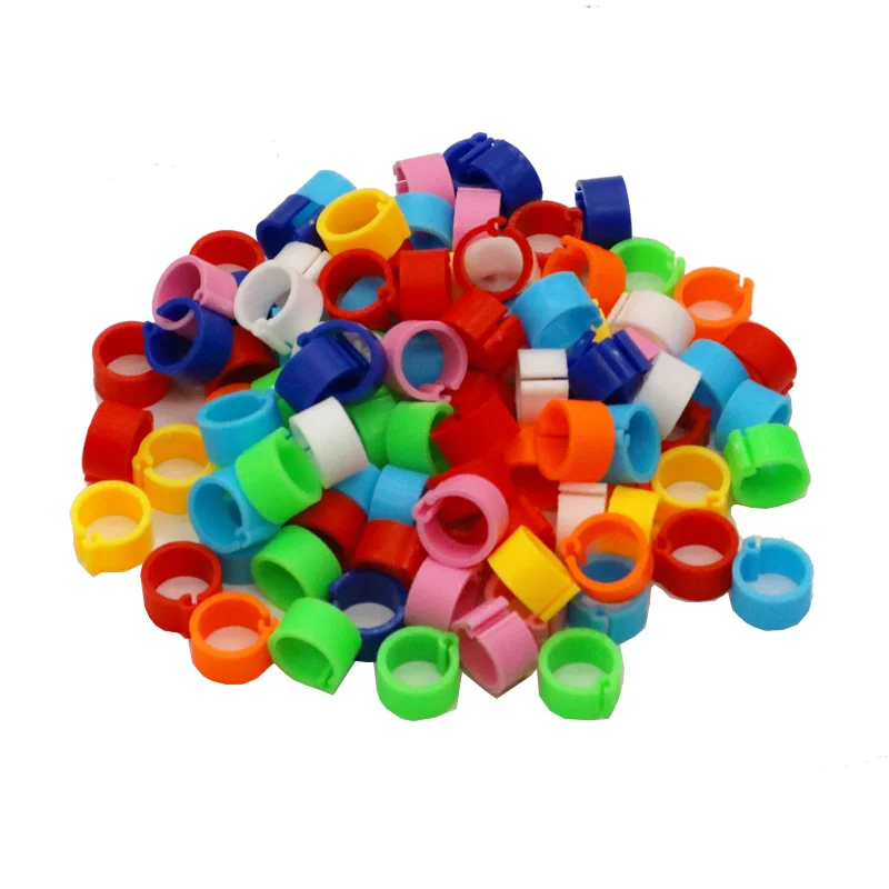 100Pcs Birds Pigeon Feet Rings 10 Colors Inner Diameter 8mm Plastic Dove Clip Ring Pigeon Dove Quail Foot Ring