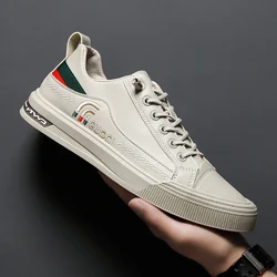Men's Casual Leather Shoes Flat Soft High Quality Slip-on Loafers Youth Office Shoes Trendy Board Shoes Driving Walking Shoes