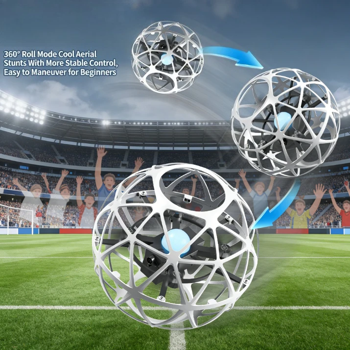 

Новый дрон в форме футбола с красочной светодиодной подсветкой — 4-осевая игрушка-вертолет и образовательный инструмент для подростков