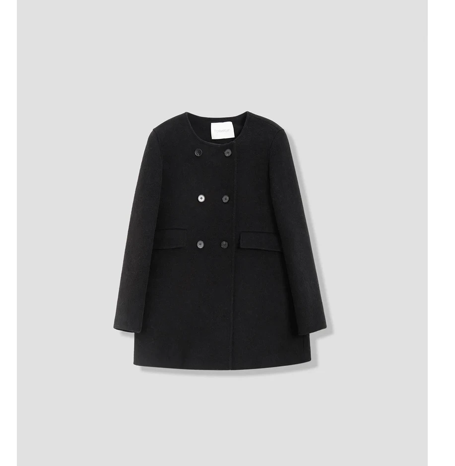 

Пальто шерстяное двубортное Forevercan "Parsons" в ретро-стиле, средней длины, SC2250, с длинными рукавами, стандартный крой