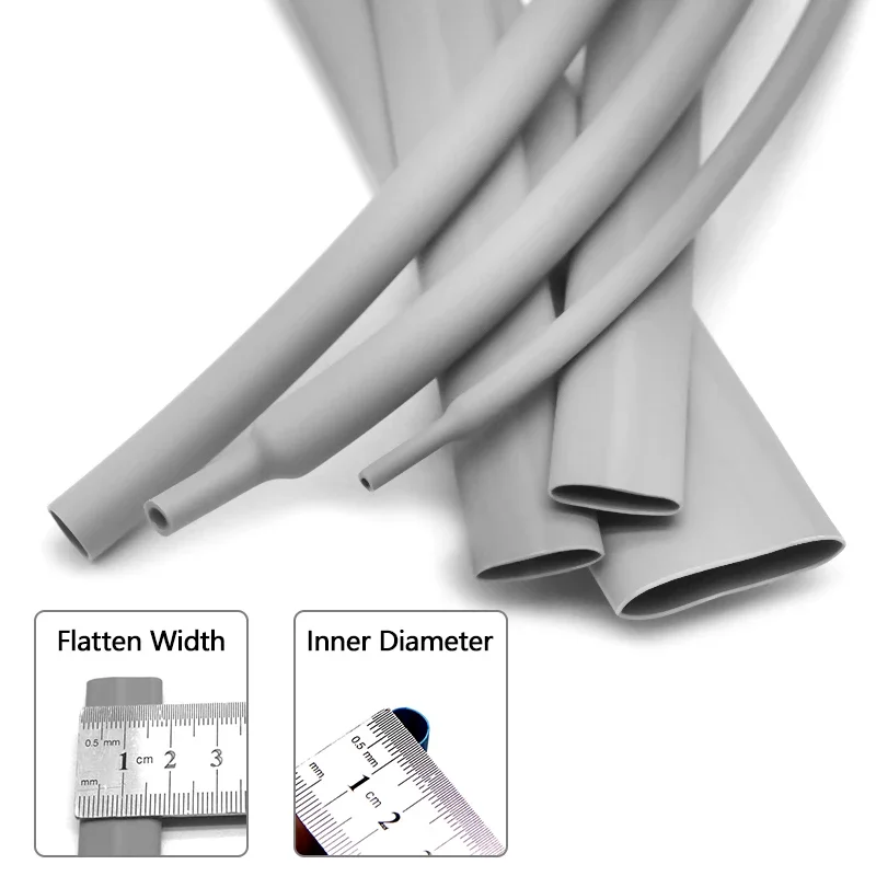 3:1 Grey With Glue Heat Shrink Tube Dual Wall Tubing 2.4 ~ 50mm Diameter Polyolefin Insulated Adhesive Lined Shrink Wrap Sleeve