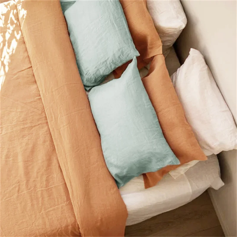 Pure Linen Soft Solid Color Pillowcase 40x60 50x70 Envelope Pillow Case Household Bedding Pillow Cover