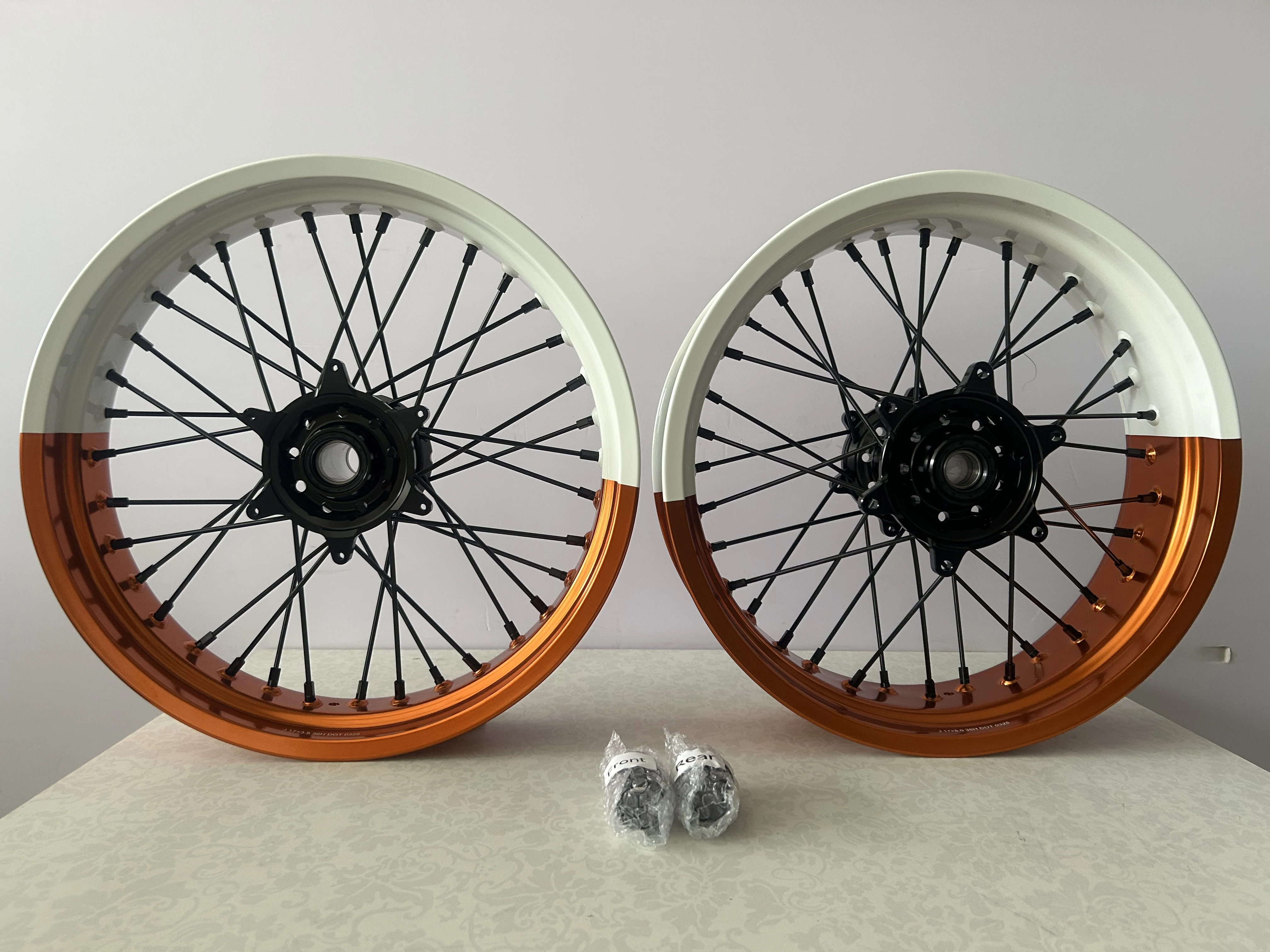 17 Inch Supermoto Fit [Model] 450 2017 Customized Accept Color Supermotard Wheels Rims Set Aluminum Alloy Spoke Parts