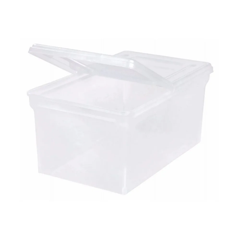 صندوق تخزين، لتعليق ملفات الحرف A مقاس (8.5 بوصة × 11 بوصة) - 11 جالون - شفاف #6