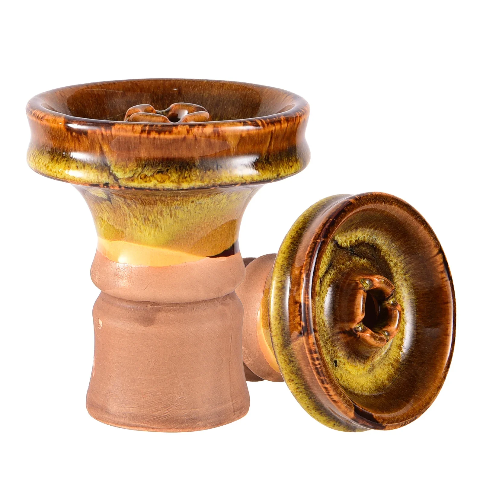 

Керамическая чаша для кальяна с цветной глазурью и центральным отверстием — чаша для кальяна премиум-класса Nargile с дымовой кальян Чаша для кальяна Phunnel