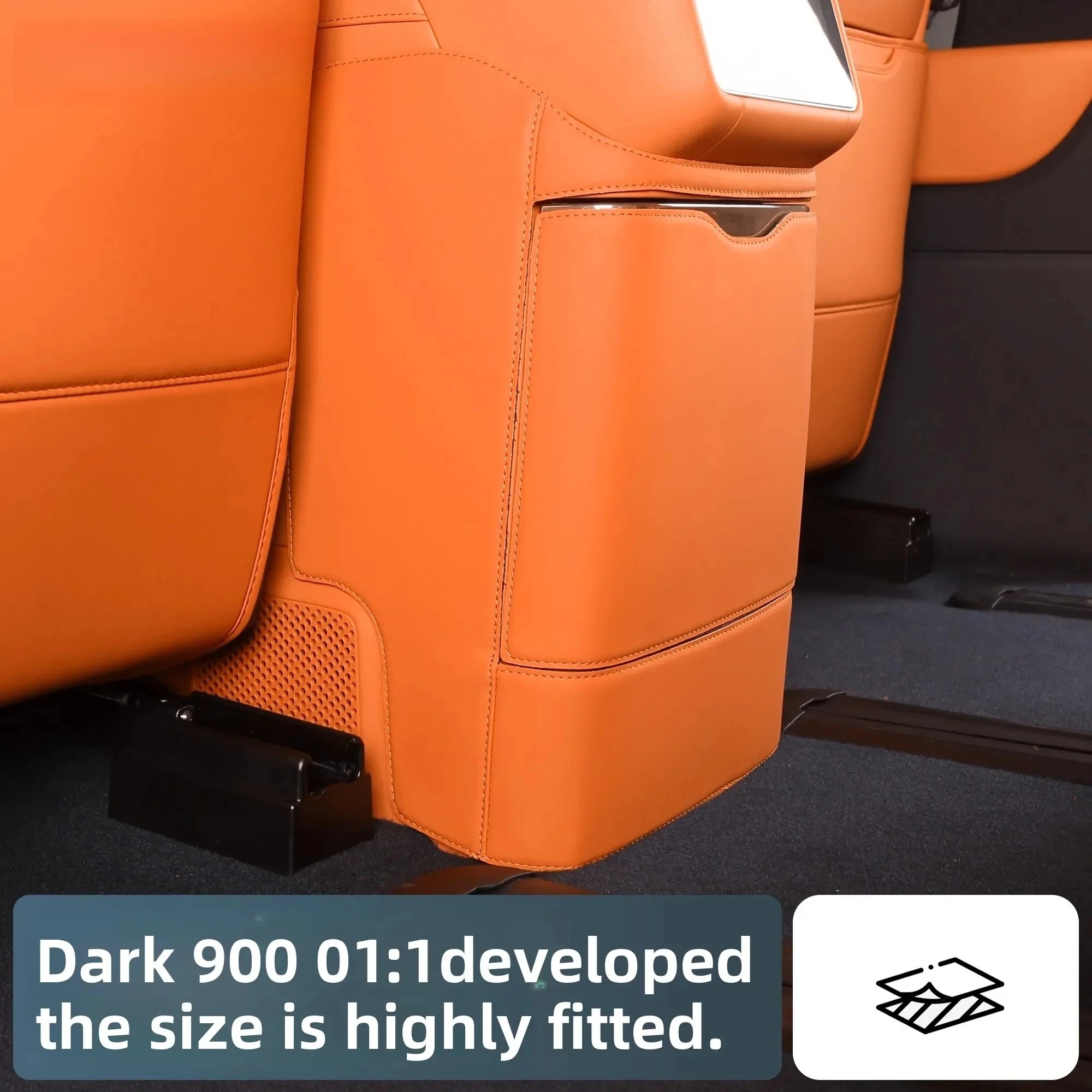 

For Lynk & Co 900 2025 Car Full Surrounded Leather Refrigerator Anti-kick Pad Second Row Anti-Dirty Protective Cover Accessories