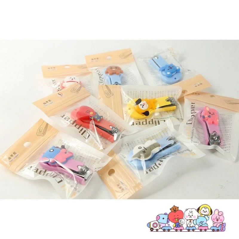 

Милые аниме-ножницы для ногтей BT21, кавайные, унисекс, из нержавеющей стали, маникюрный инструмент, брелок, сувенир для фанатов, оптовая продажа, подарок