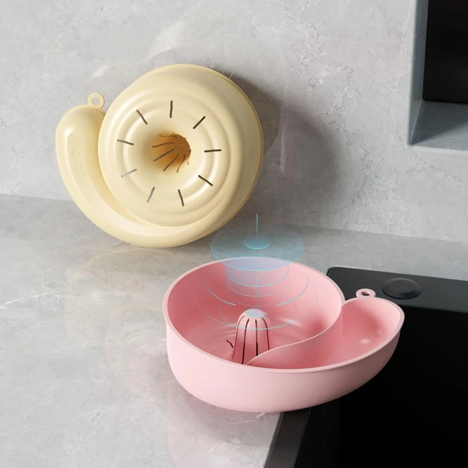 Snail Shape Fruit Drainer Basket Creative Automatic Rotation Clean Vegetable Washing Basin Kitchen Drain Basket Food Container