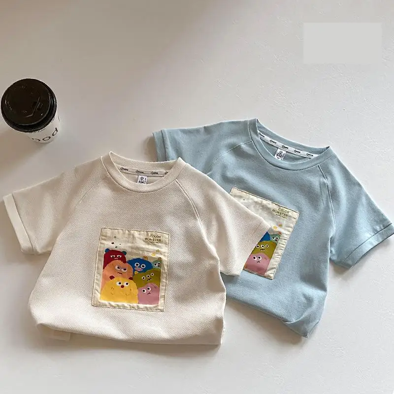 子供用半袖Tシャツ,漫画の服,素敵な綿のカジュアルなTシャツ,幼児用の服,男の子と女の子用,夏,2022