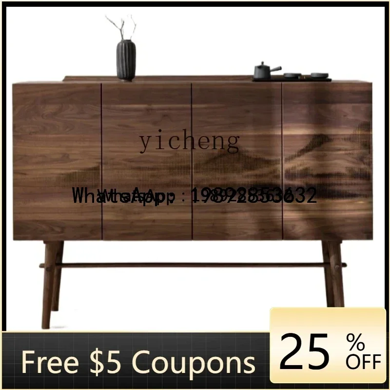 

G1 Nordic black walnut wine cabinet wind side cabinet landscape tea cabinet