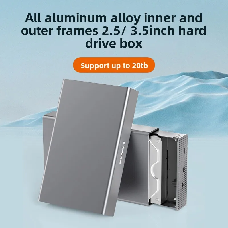 3.5'' HDD Case SATA to USB 3.0 Adapter External Hard Drive Enclosure for 2.5' 3.5' SSD Disk Aluminum HDD Case for PC