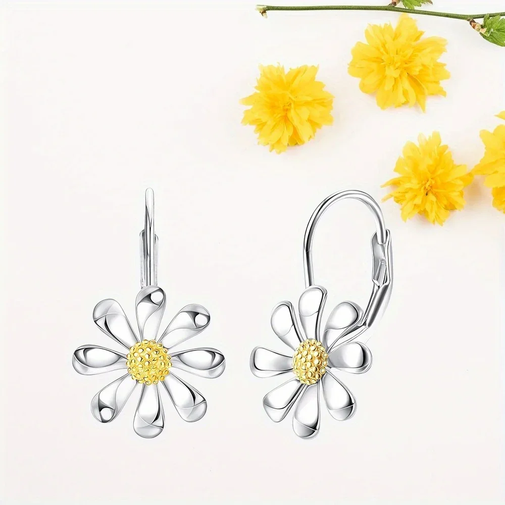 Elegant Daisy Drop Earrings, Valentine's Day Gift, Party Accessory Anniversary Party, Jewelry, Niche Style Hot List, Bestselling