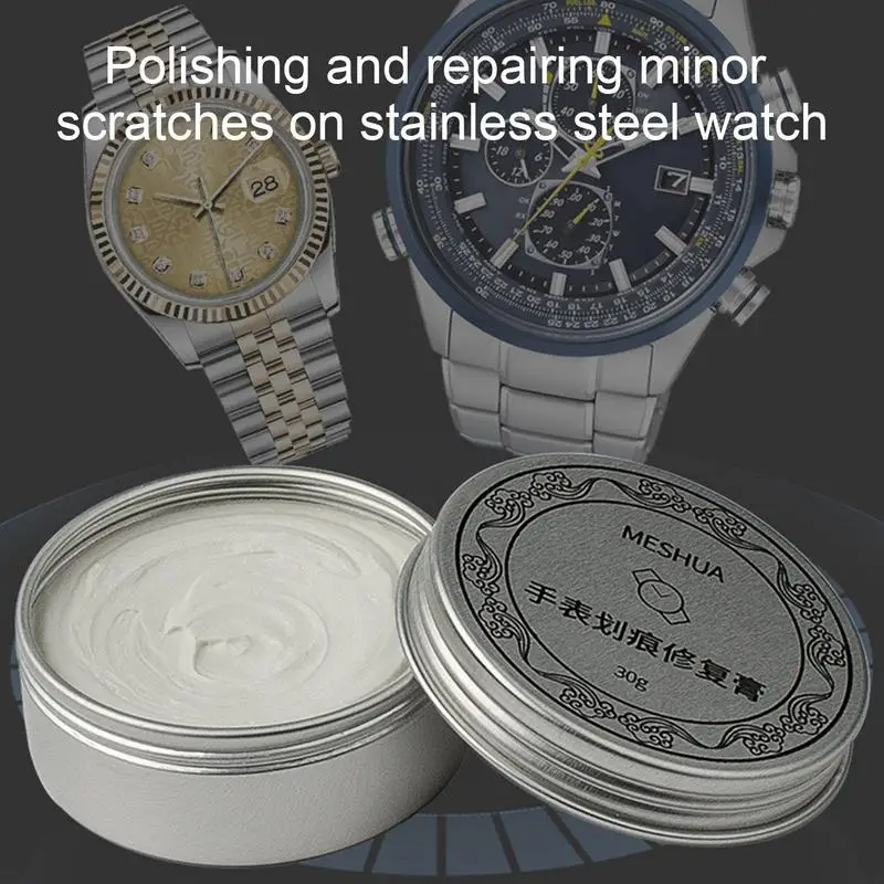 30g Uhr Kratzer Reparatur Entferner Creme Paste Uhr Polierset Kristalle Schmuck Des oxidations paste Hardware Entstaubung werkzeug