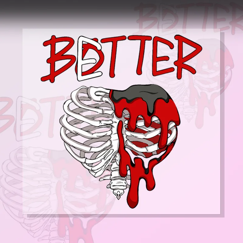 

American-style creative rib-shaped heart car sticker, suitable for car windows, fuel tank covers, and motorcycles.