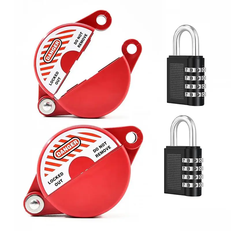 

FFYY-2Pack Gate Valve Lockout Device With Coded Lock For 1 To 2-1/2In Gate Valve Handles Gate Valve Lockout Water Spigot Lock