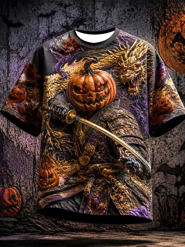 2027 Summer Men's Best-selling Japanese Samurai Culture Printed 3D Pattern Moisture-Wicking Family Version Casual T-Shirt Top