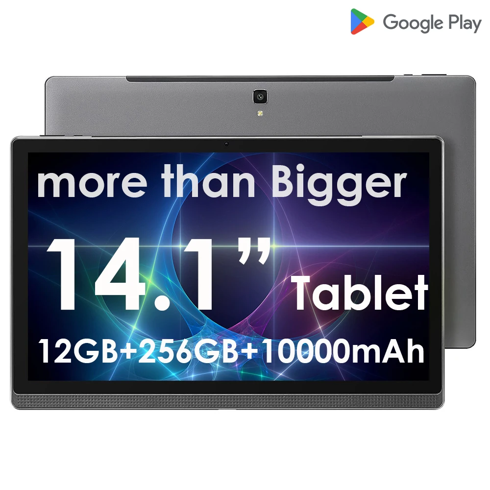 

Global Version Tablets 14.1 Inch PC Tablette Android 12.0 Deca Core 256GB ROM 1920*1080 IPS 10000mAh Support Google Play WiFi BT