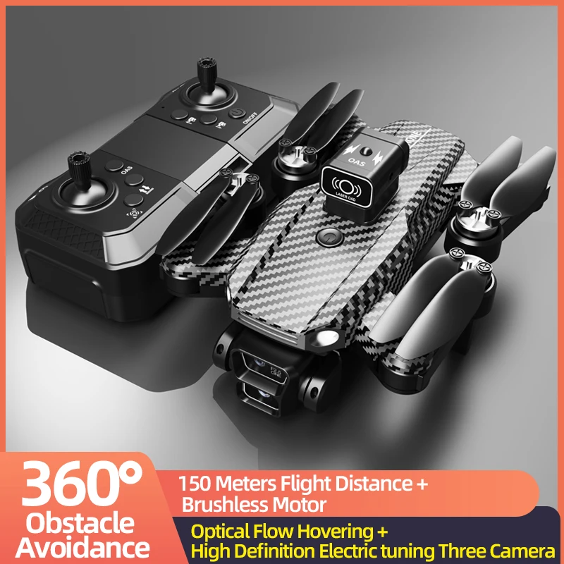 

Дрон A12 PRO: 360° ° Лазерное предотвращение, оптический поток, регулируемая 3 камера, бесщеточный двигатель, складной