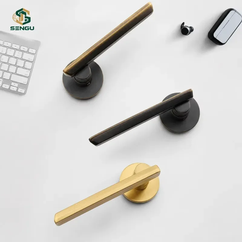 French Style Silent Copper Door Lock Universal Steel Handle for Bedroom Bathroom Wooden Doors Household Hardware Accessories