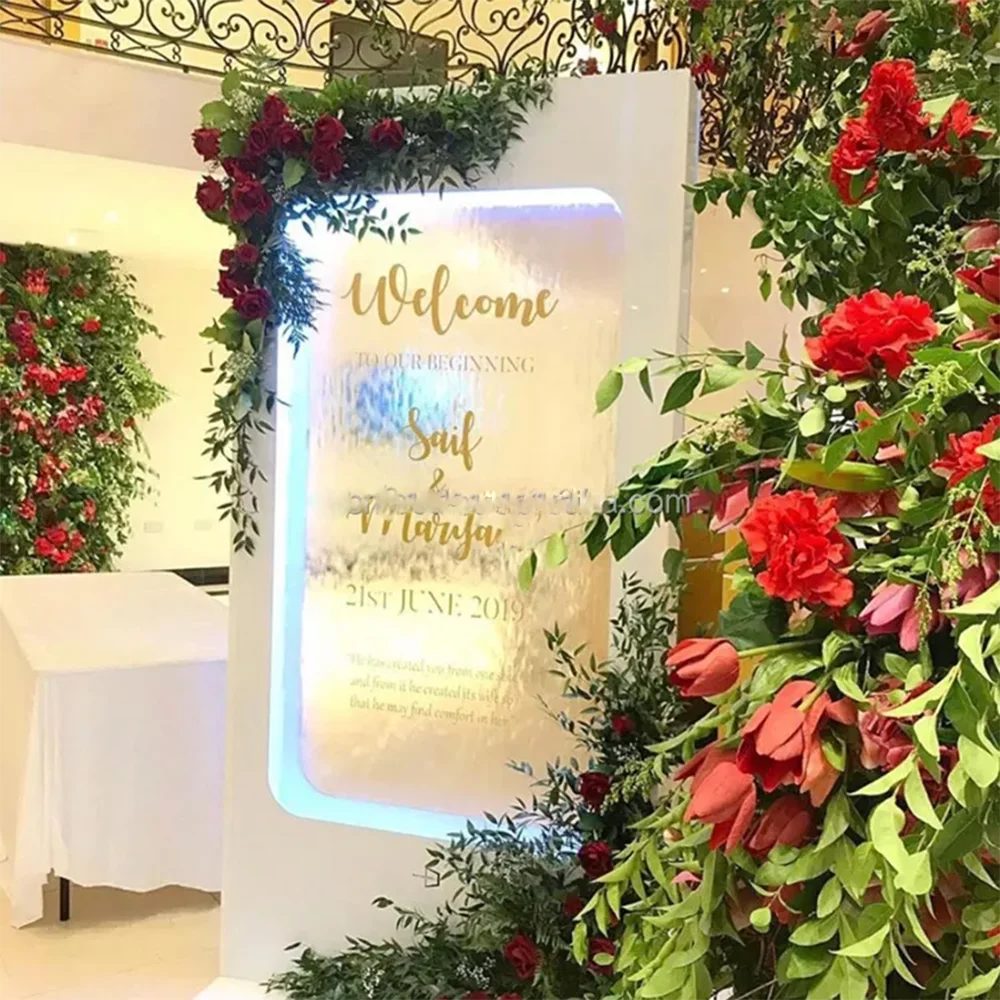 LED Frame Machine Wedding Flowers Wall Wedding Decor Pvc Backdrop Arch Stand