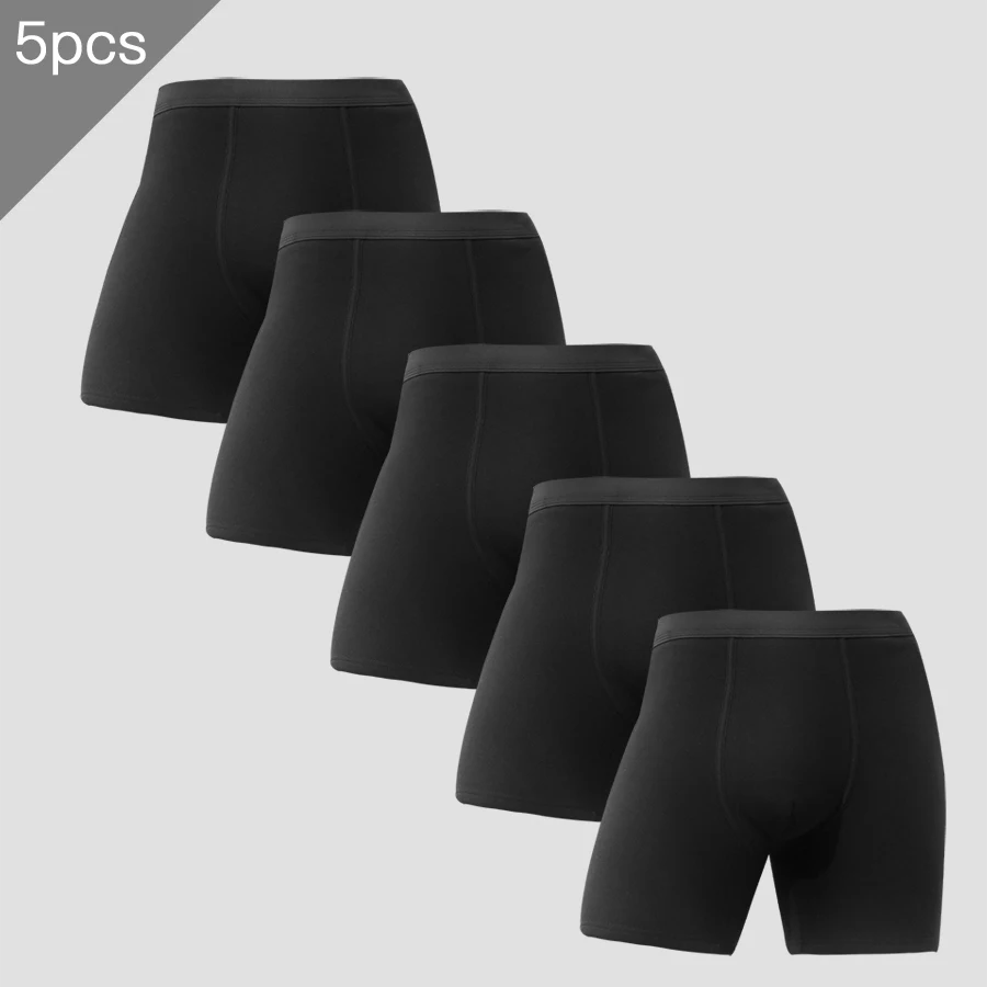 

5PCS Men's thermal underwear is thickened to prevent leg chafing and lengthened, with a straight slit for autumn and winter