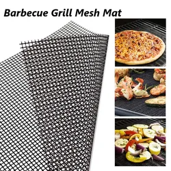 Non-stick Barbecue Mesh Mat Reusable Heat Resistance BBQ Baking Net Pad Kitchen Cooking Smoker BBQ Mat Liner Accessorie BBQ Tool