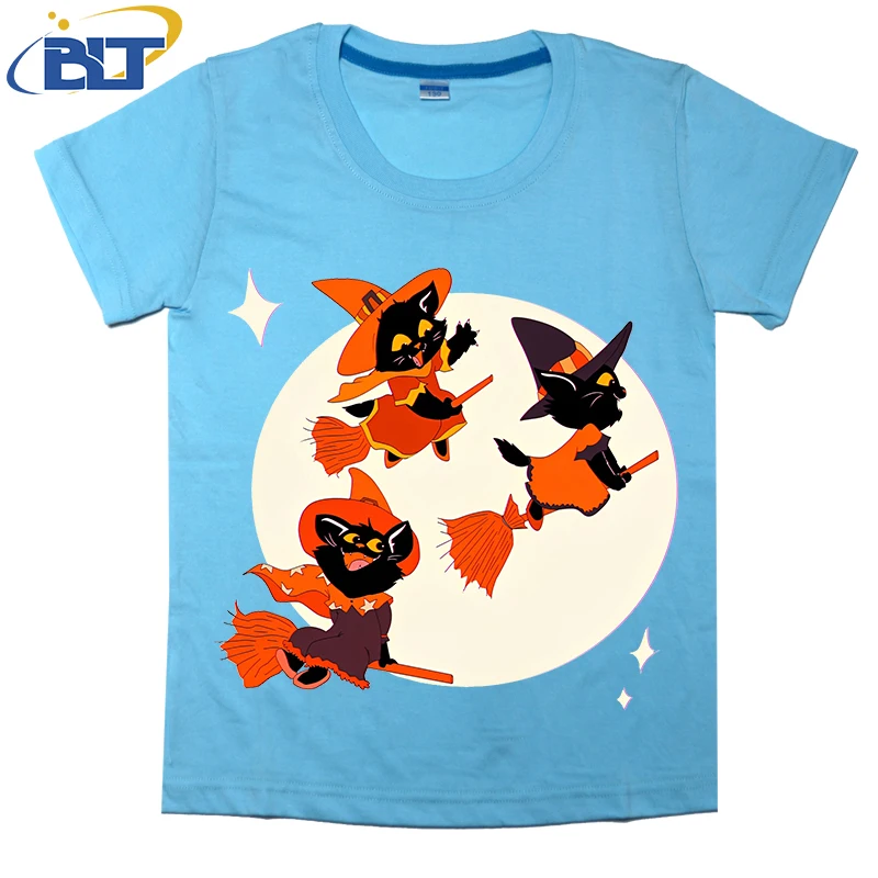 Camiseta con estampado de Halloween para niños, camisa de manga corta de algodón, ideal para niños y niñas