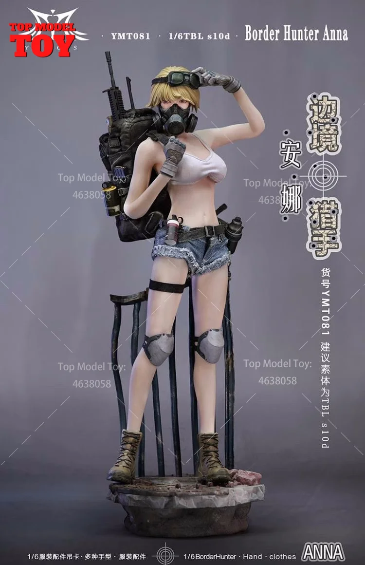 MTOYS YMT081 1/6 The Border Hunter Anna Female Head Sculpture For 12"  TBL S10D White Skin Soldier Action Figure Body Dolls Toy