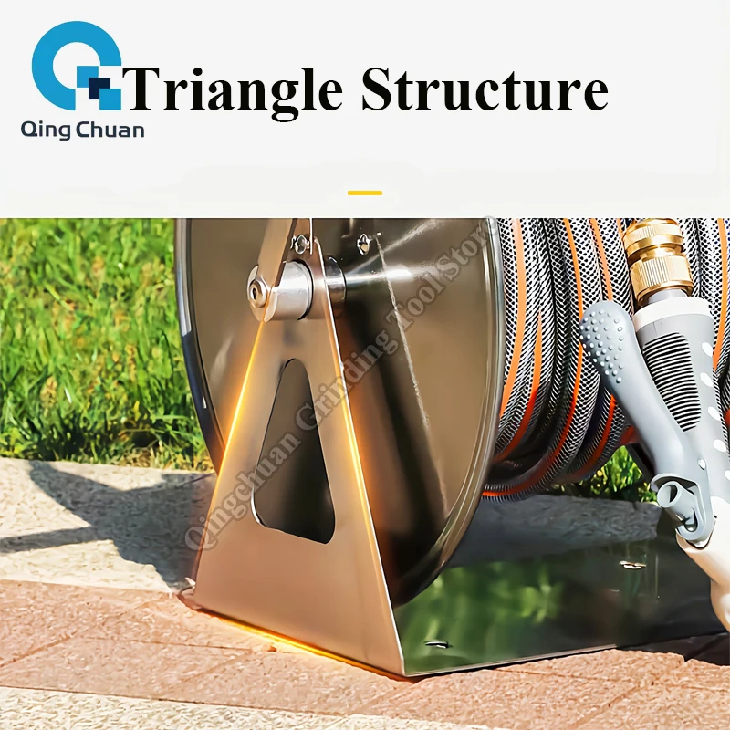 Water Pipe Storage Rack Portable Stainless Steel Watering Garden Soft Household High Pressure Gardening Collection Pipe Reel