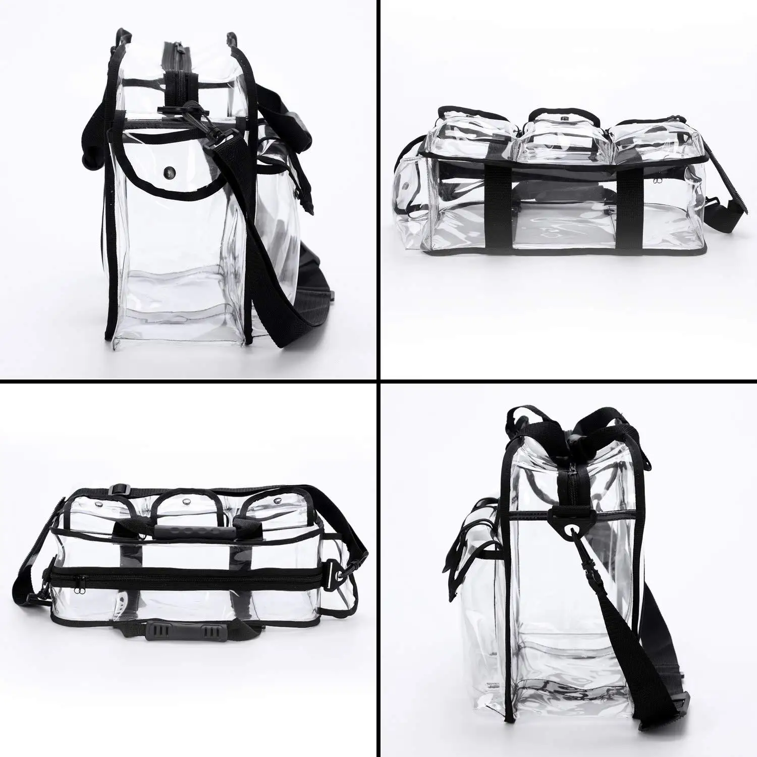 Professional Clear PVC Makeup Kits Organizer Make Up Set Bag MUA Carry All Artist Transparent Vinyl Travel Cosmetic Bag with6bag