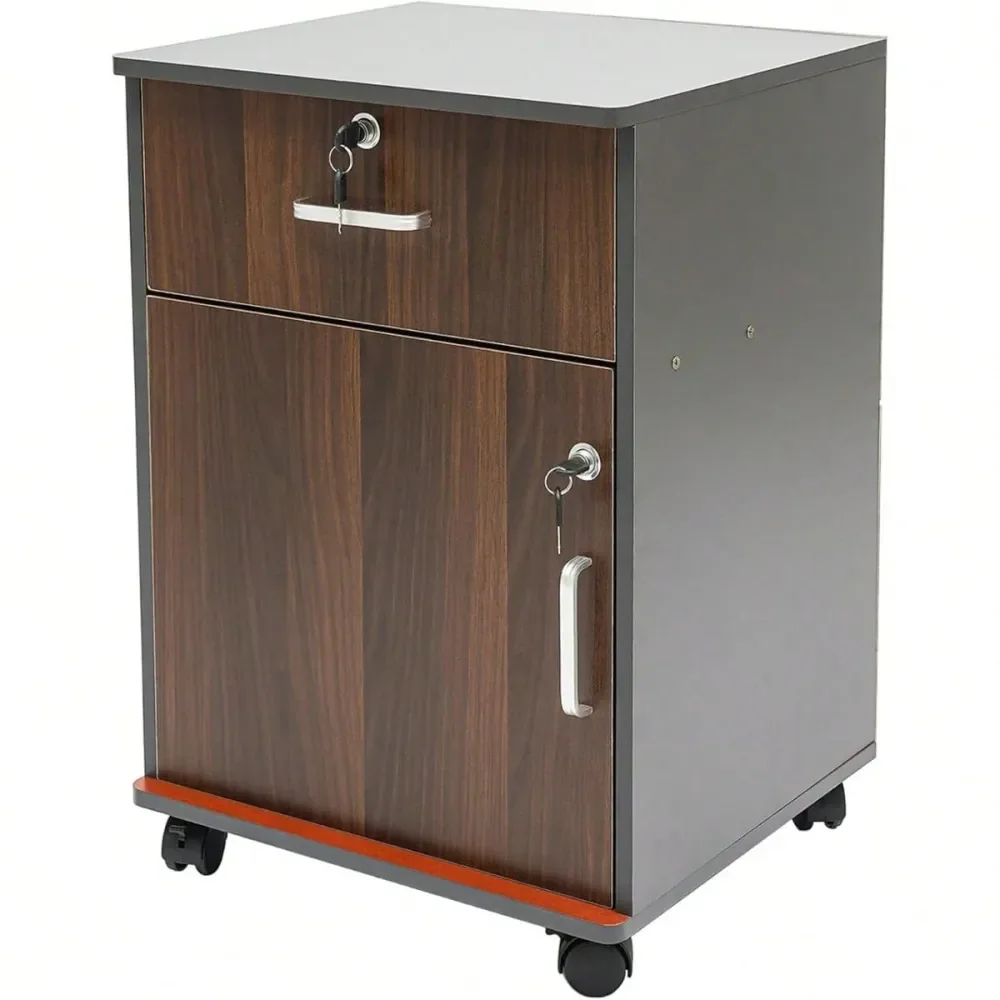 

Mobile File Cabinet With Lock, Under Desk File Cabinet With Lock Wheels, Floor Stand Rolling Printer Stand With Drawer For Home